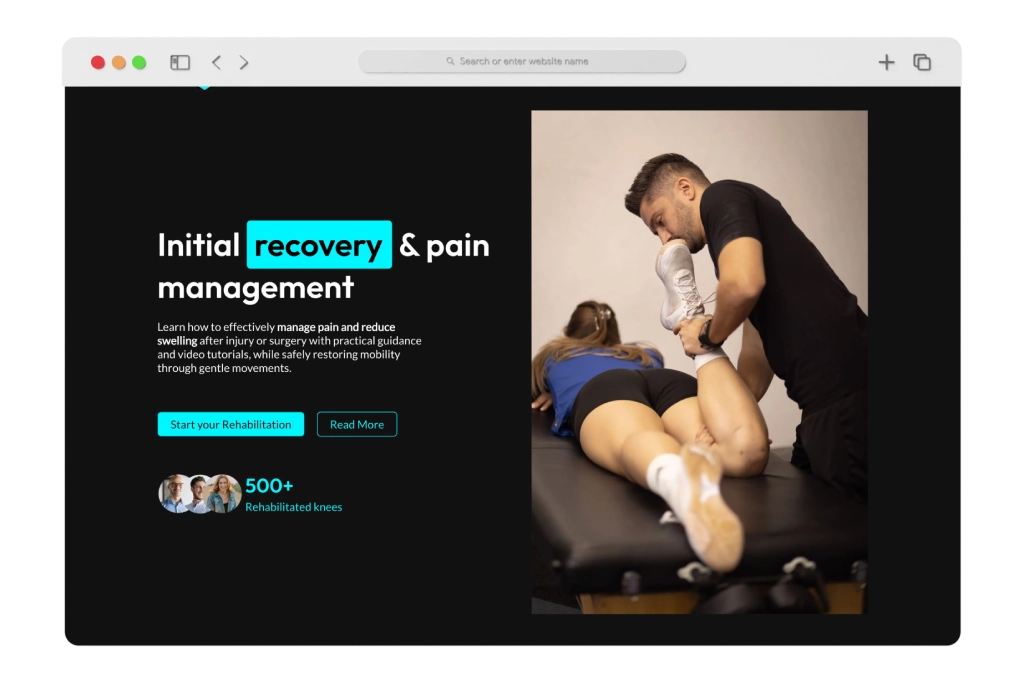 knee rehab mockup