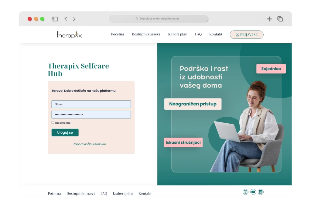 Selfcare Therapix platforma za psihoterapiju