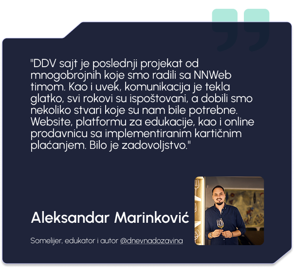 Utisak klijenta — Aleksandar, Dnevna doza vina