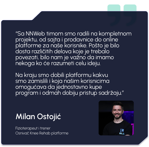 Utisak klijenta — Milan Ostojić, Knee Rehab