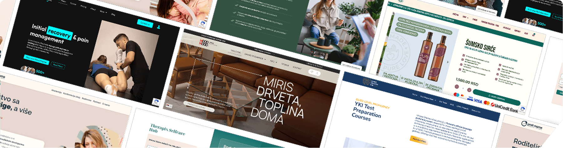 Niz projekata prikazanih na ekranima