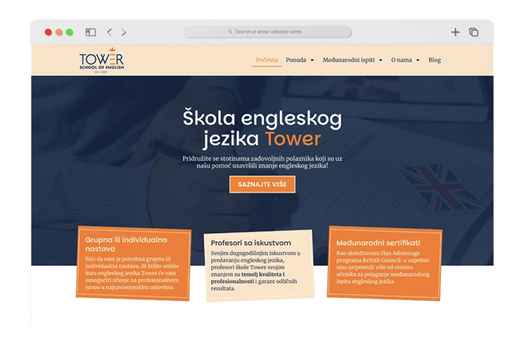Skola engleskog jezika mockup